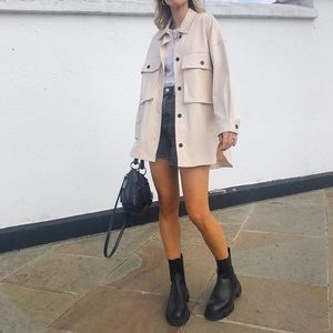Zara oversized shacket in ecru